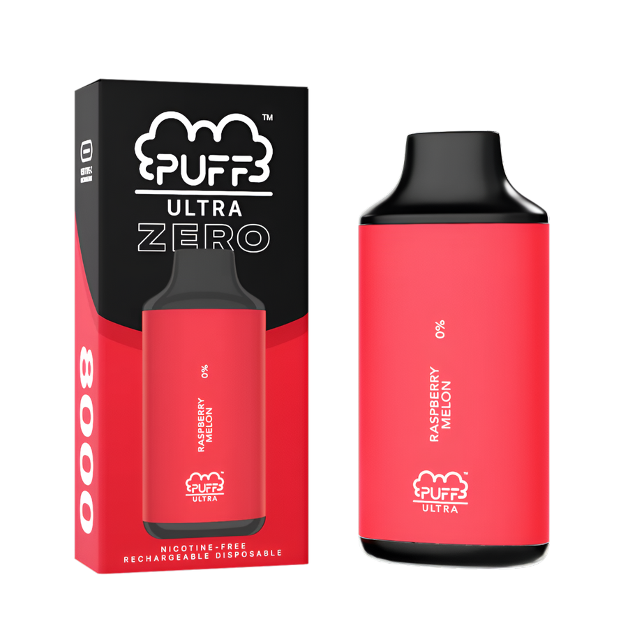 Puff Bar Ultra Zero 8000 Nicotine Disposable Vape Raspberry Melon  