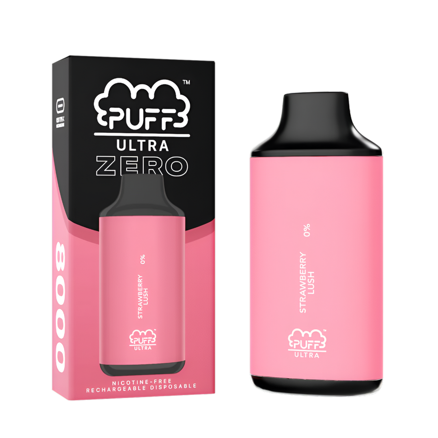 Puff Bar Ultra Zero 8000 Nicotine Disposable Vape Strawberry Lush  