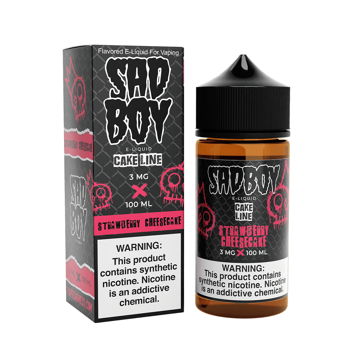 Sadboy TF Freebase Vape Juice 0 Mg 100 Ml Cake Line / Strawberry Cheesecake