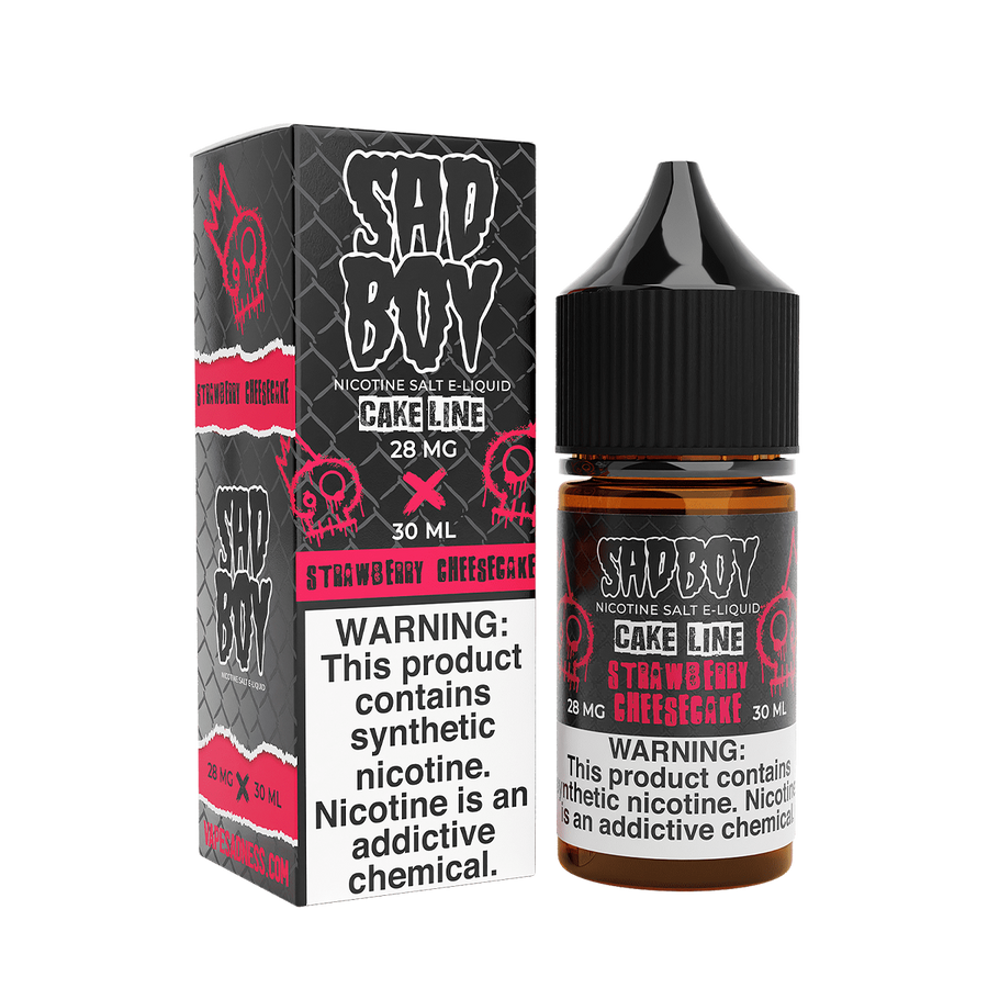 Sadboy TF Salt Nicotine Vape Juice 28 Mg Cake Line / Strawberry Cheesecake 