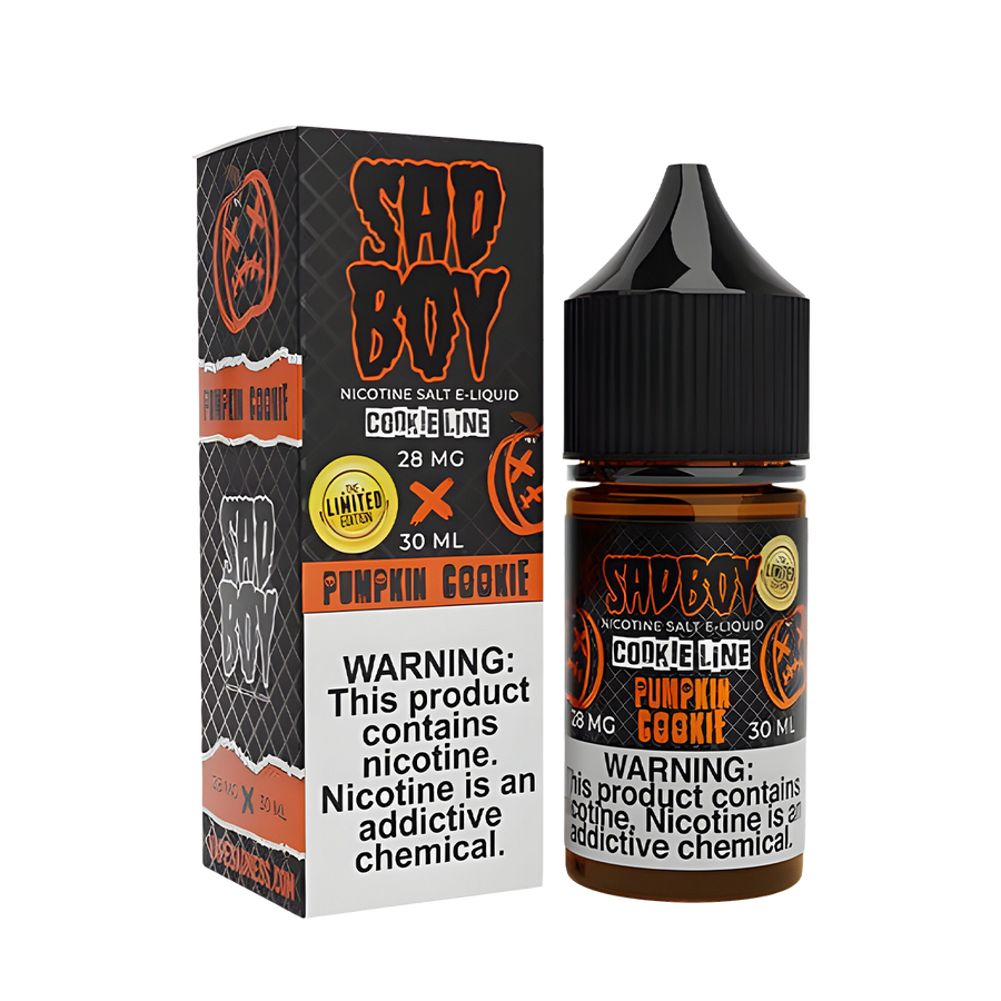 Sadboy TF Salt Nicotine Vape Juice 28 Mg Cookie Line / Pumpkin Cookie 