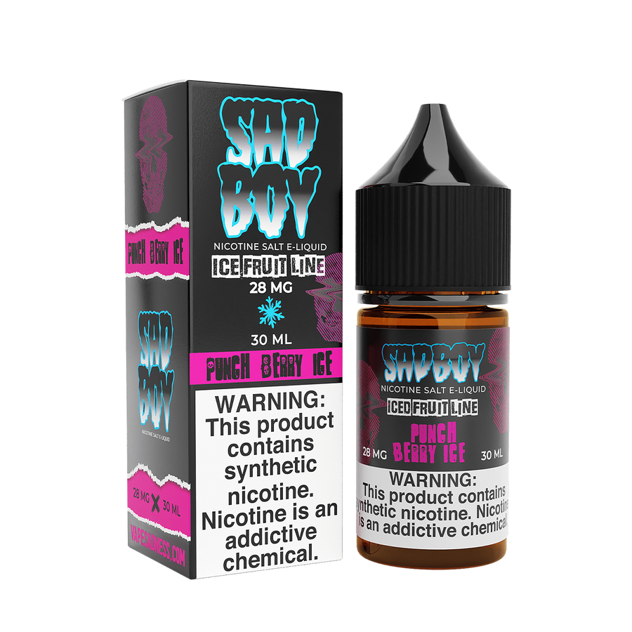 Sadboy TF Salt Nicotine Vape Juice 28 Mg Iced Fruit Line / Punch Berry Ice 