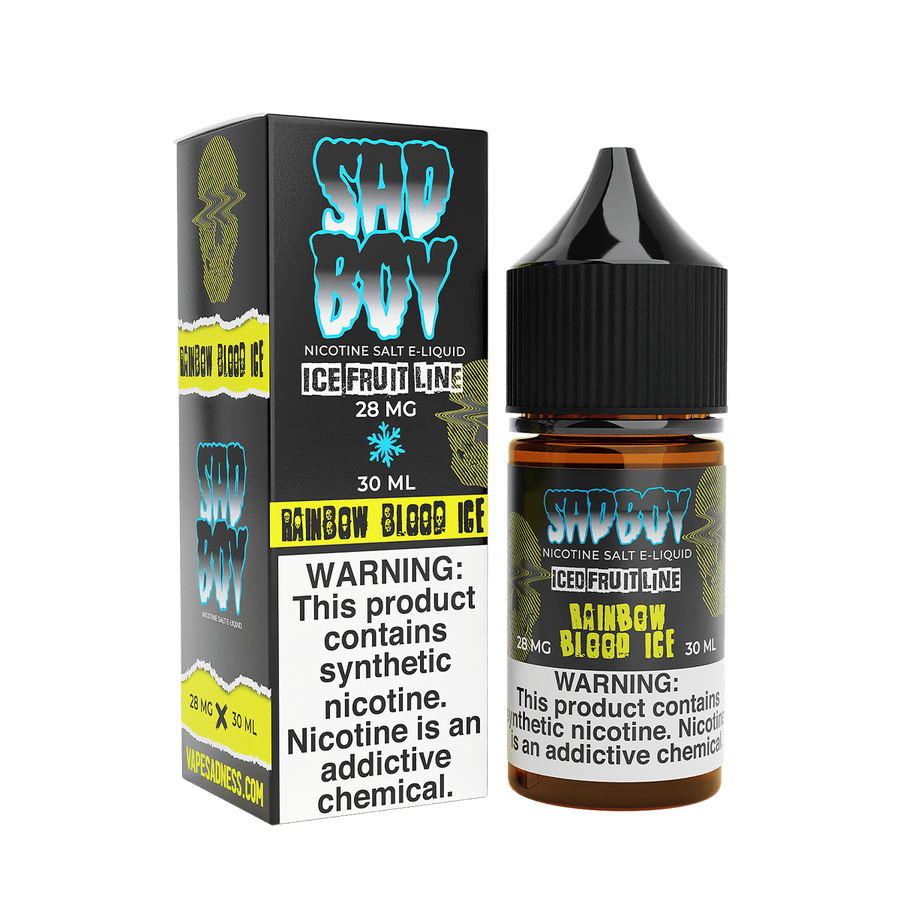 Sadboy TF Salt Nicotine Vape Juice 28 Mg Iced Fruit Line / Rainbow Blood Ice 