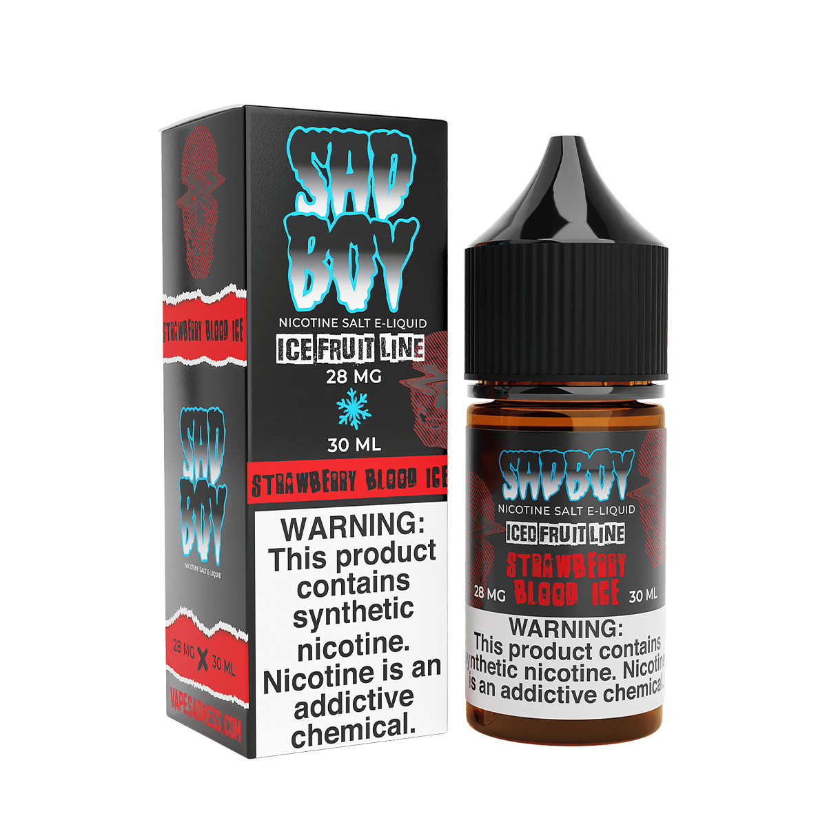 Sadboy TF Salt Nicotine Vape Juice 28 Mg 30 Ml Iced Fruit Line / Strawberry Blood Ice