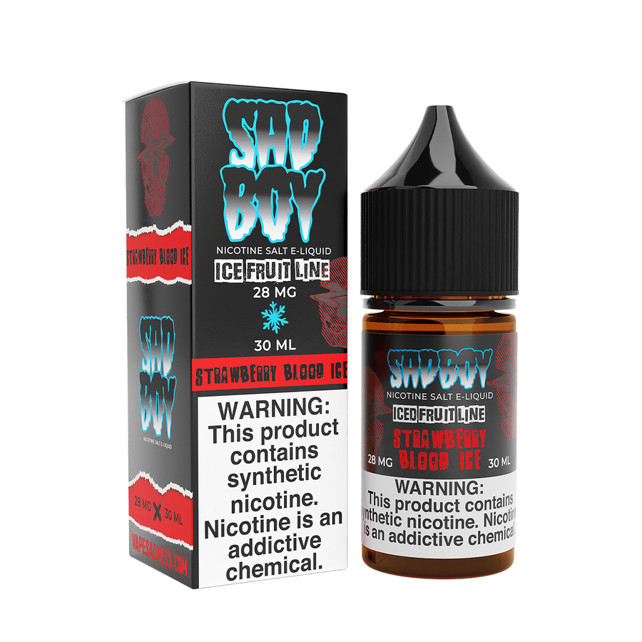 Sadboy TF Salt Nicotine Vape Juice 28 Mg Iced Fruit Line / Strawberry Blood Ice 