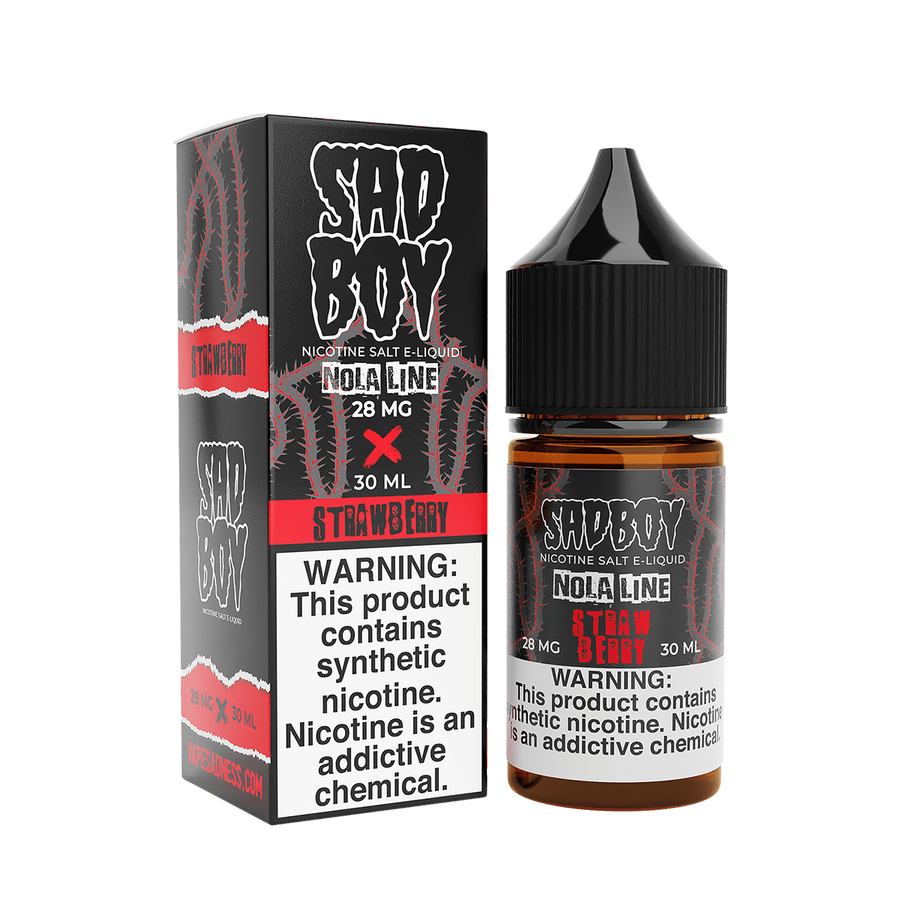 Sadboy TF Salt Nicotine Vape Juice 28 Mg Nola Line / Strawberry 