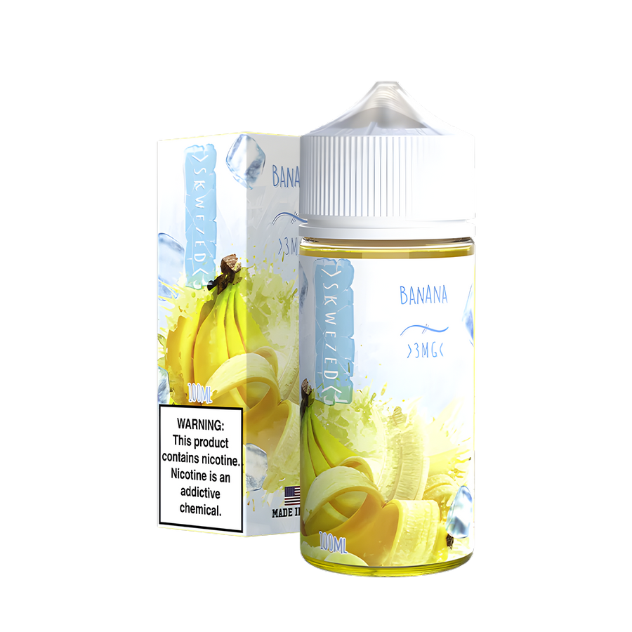 Skwezed Iced Freebase Vape juice 0 Mg 100 Ml Banana Iced