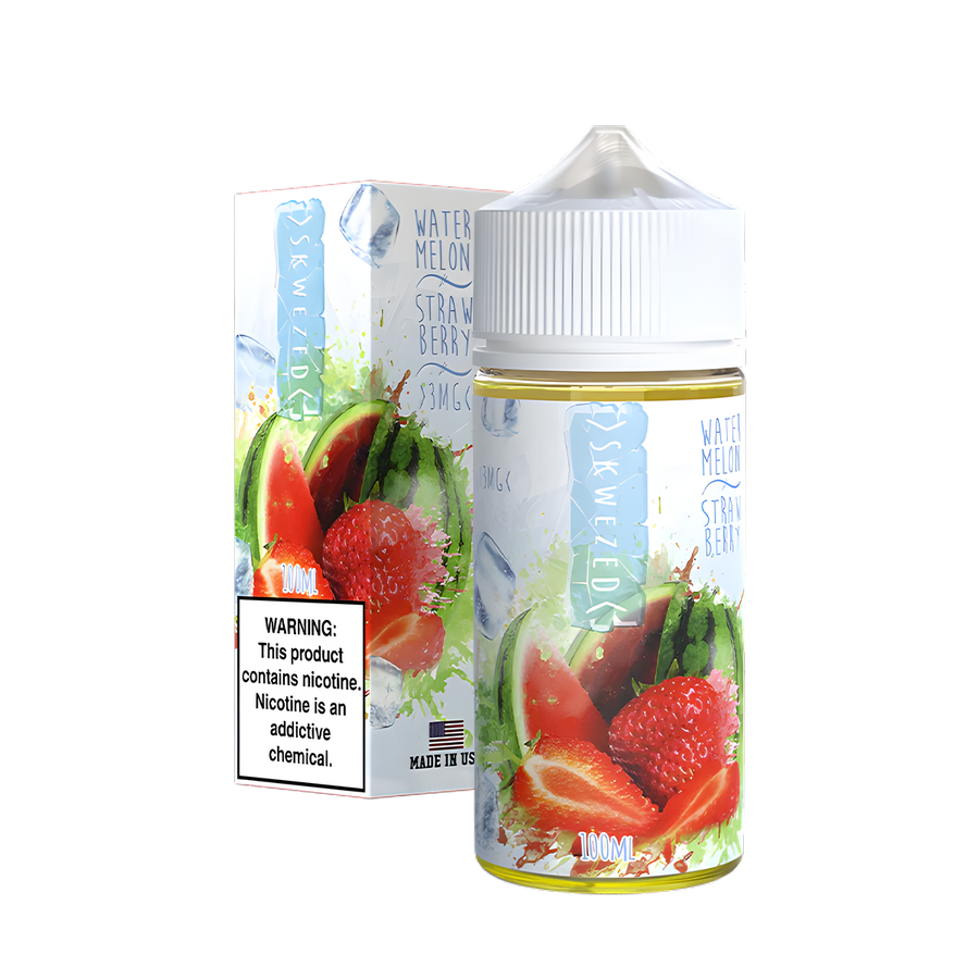 Skwezed Iced Freebase Vape juice 0 Mg 100 Ml Watermelon Strawberry Iced