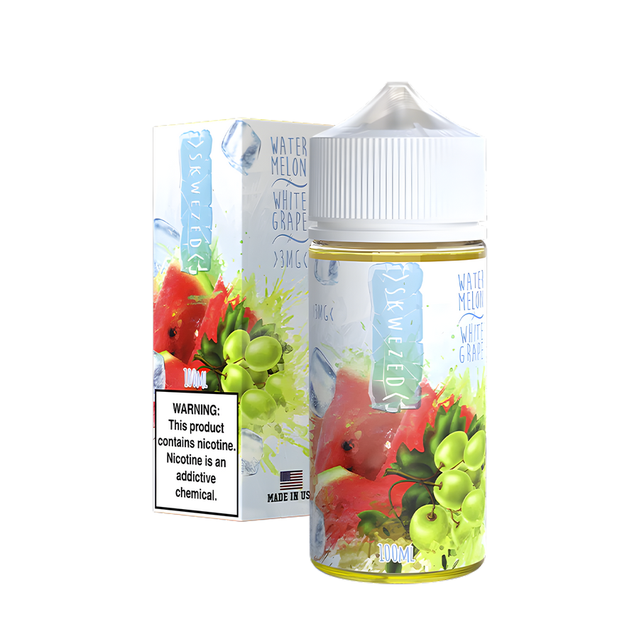 Skwezed Iced Freebase Vape juice 0 Mg 100 Ml Watermelon White Grape Iced