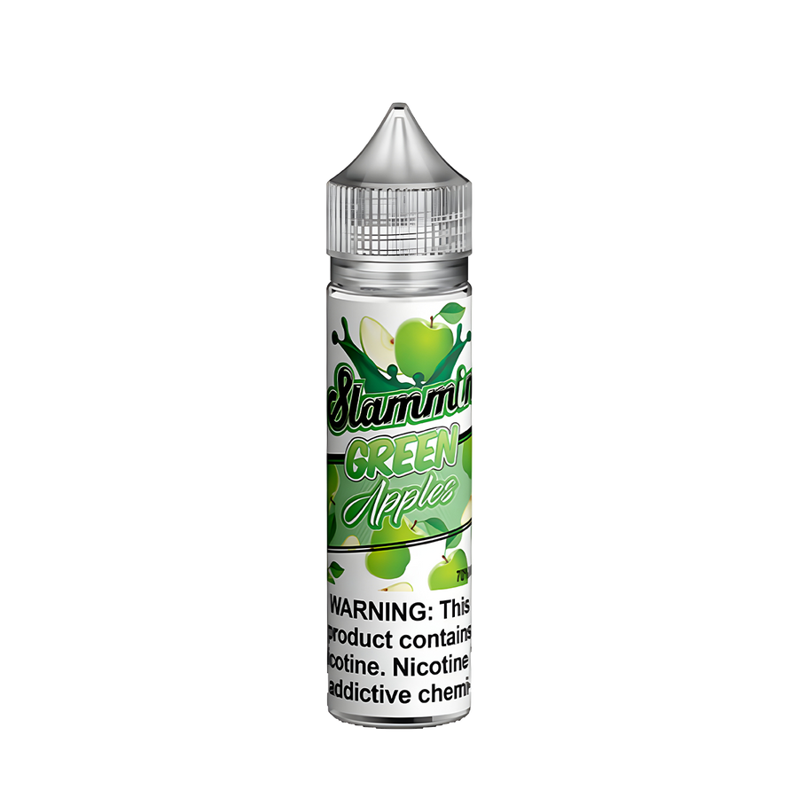 Slammin Freebase Vape Juice 0 Mg Green Apples 