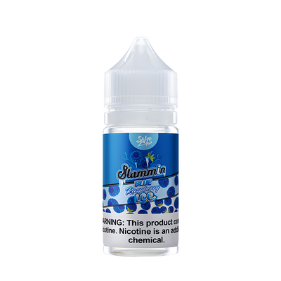 Slammin Salt Nicotine Vape Juice 25 Mg Blue Raspberry Ice 