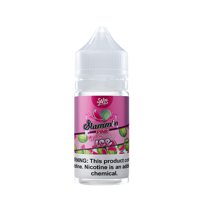 Slammin Salt Nicotine Vape Juice 25 Mg 30 Ml Pink Watermelon Ice