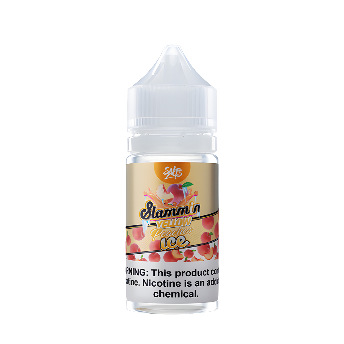 Slammin Salt Nicotine Vape Juice 25 Mg 30 Ml Yellow Peach Ice  / 45Mg