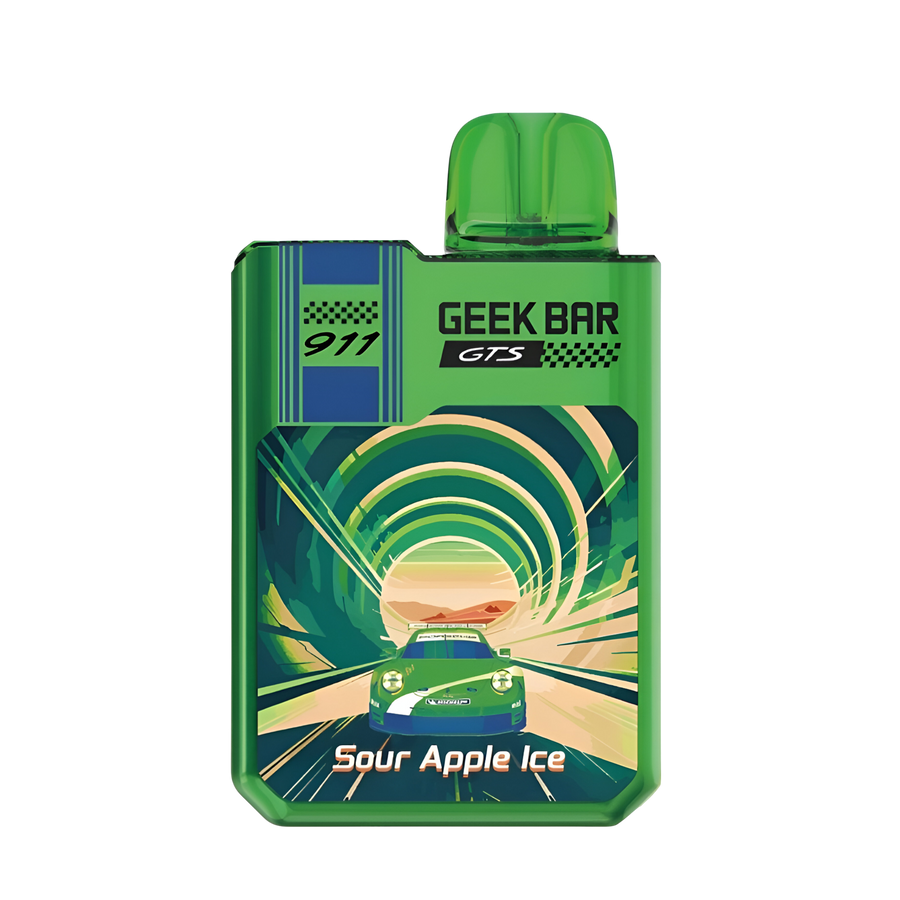 Geek Bar 911 GTS 18K Disposable Vape Sour Apple Ice  