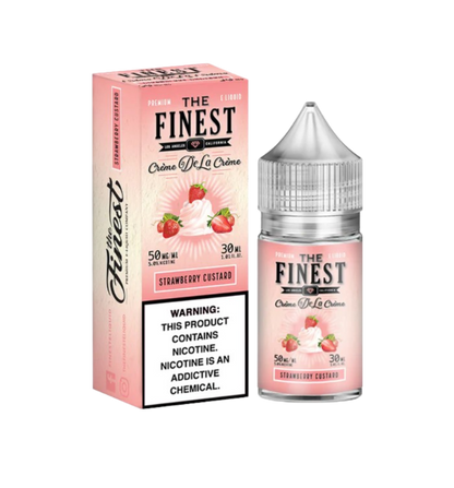 Finest Creme De La Creme Salt Nic Vape Juice 30 Mg 30 Ml Strawberry Custard