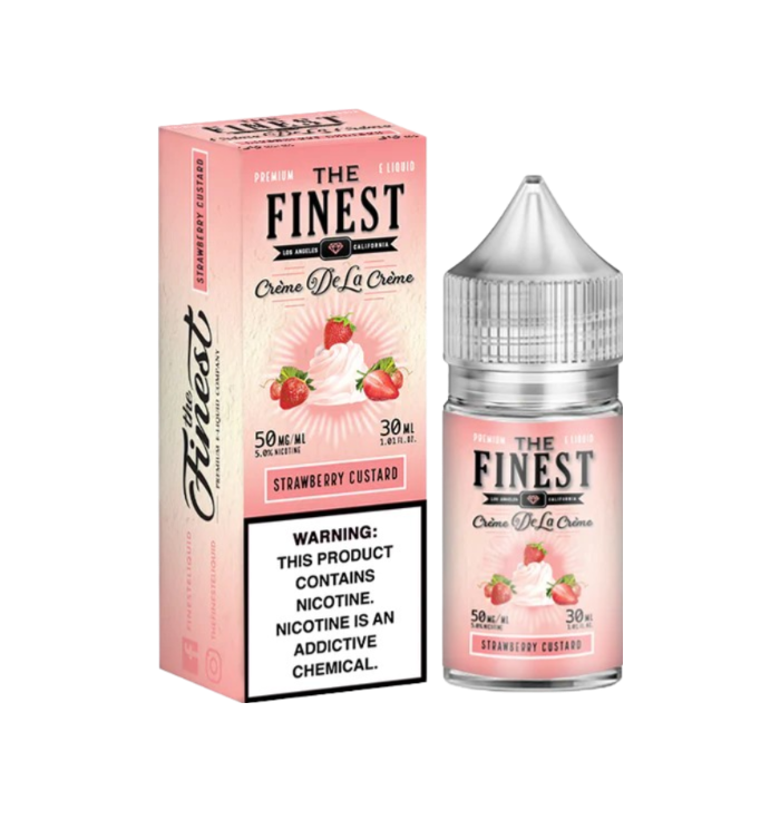 Finest Creme De La Creme Salt Nic Vape Juice 30 Mg 30 Ml Strawberry Custard