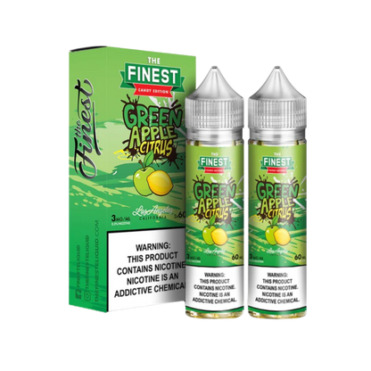 Finest Candy Edition Freebase Vape Juice 0 Mg 2x60 Ml Green Apple Citrus