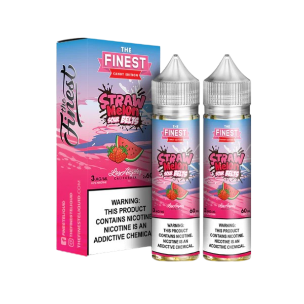 Finest Candy Edition Freebase Vape Juice 0 Mg 2x60 Ml Straw Melon Sour Belts