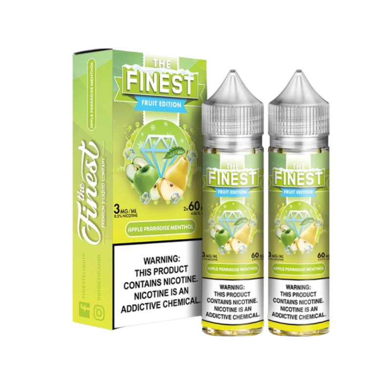 Finest Fruit Edition On Ice Freebase Vape Juice 0 Mg Apple Pearadise Menthol 