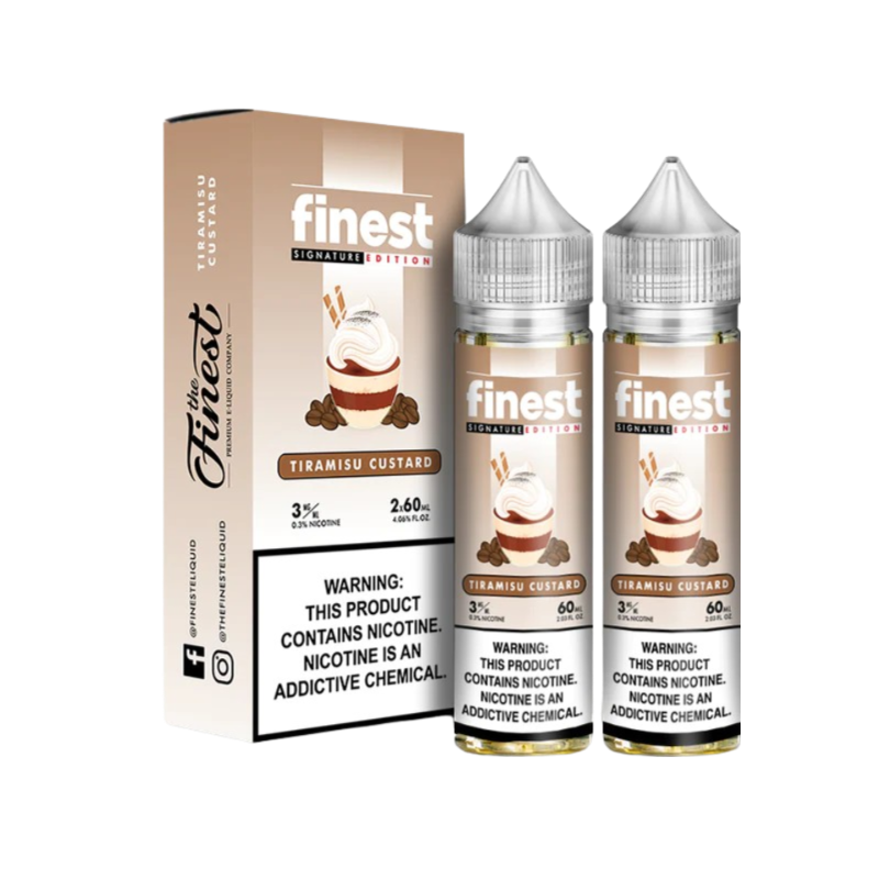 Finest Signature Edition Freebase Vape Juice 0 Mg Tiramisu Custard 