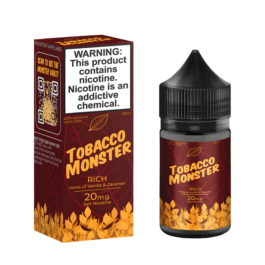 Tobacco Monster Salt Nicotine Vape Juice 20 Mg Rich Tobacco 