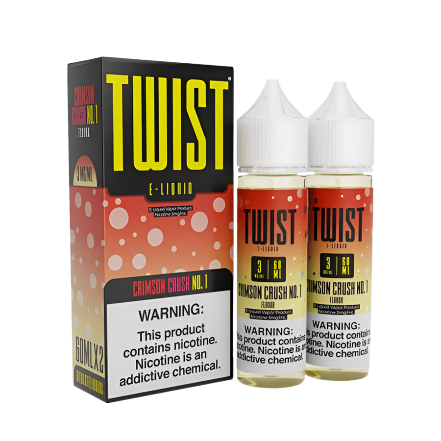 Twist eLiquid Freebase 120mL (2x60mL) Vape Juice 0 Mg Crimson Crush No.1 (Strawberry Crush)