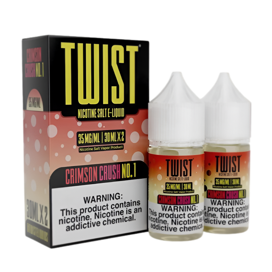 Twist eLiquid Nic Salt 60mL (2x30mL) Vape Juice 35 Mg Crimson Crush No.1 (Strawberry Crush)