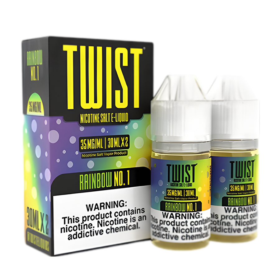 Twist eLiquid Nic Salt 60mL (2x30mL) Vape Juice 35 Mg Rainbow No.1 (Sour Rainbow)