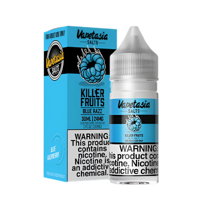 VapeTasia Killer Fruit Salt Nicotine Vape Juice 24 Mg 30 Ml Blue Razz