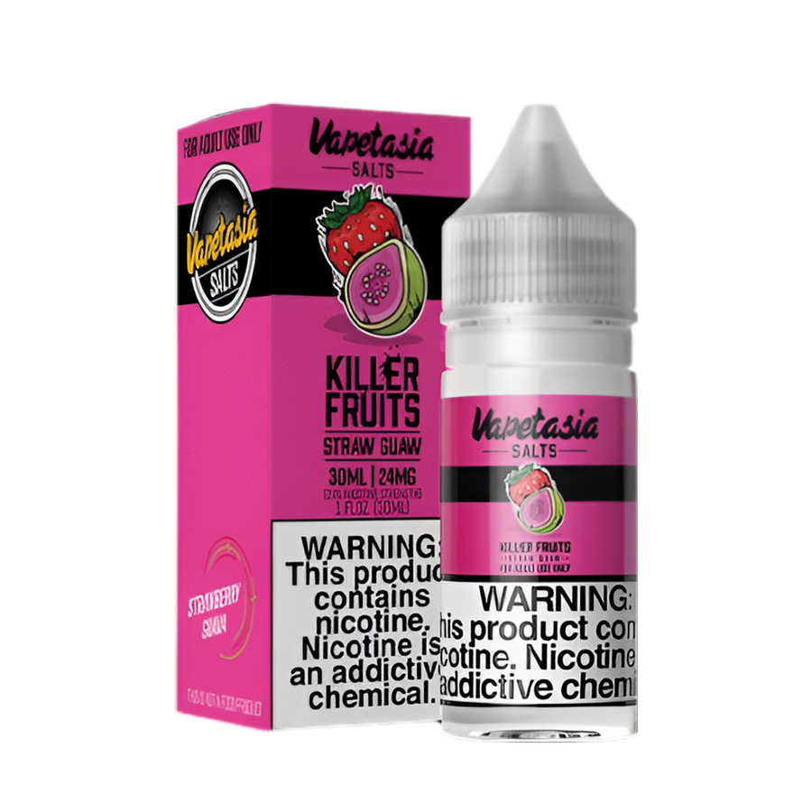 VapeTasia Killer Fruit Salt Nicotine Vape Juice 24 Mg 30 Ml Straw Guaw