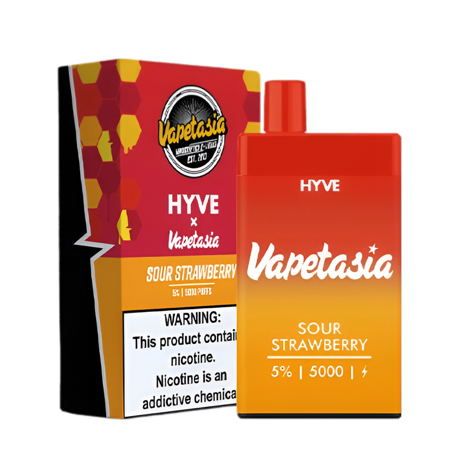 VapeTasia ☓ Hyve 5000 Disposable Vape Sour Strawberry  