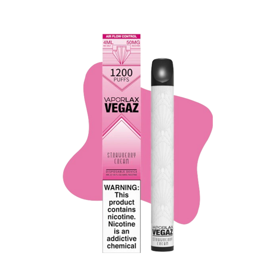 Vaporlax Vegaz Disposable Vape Pen Strawberry Cream  