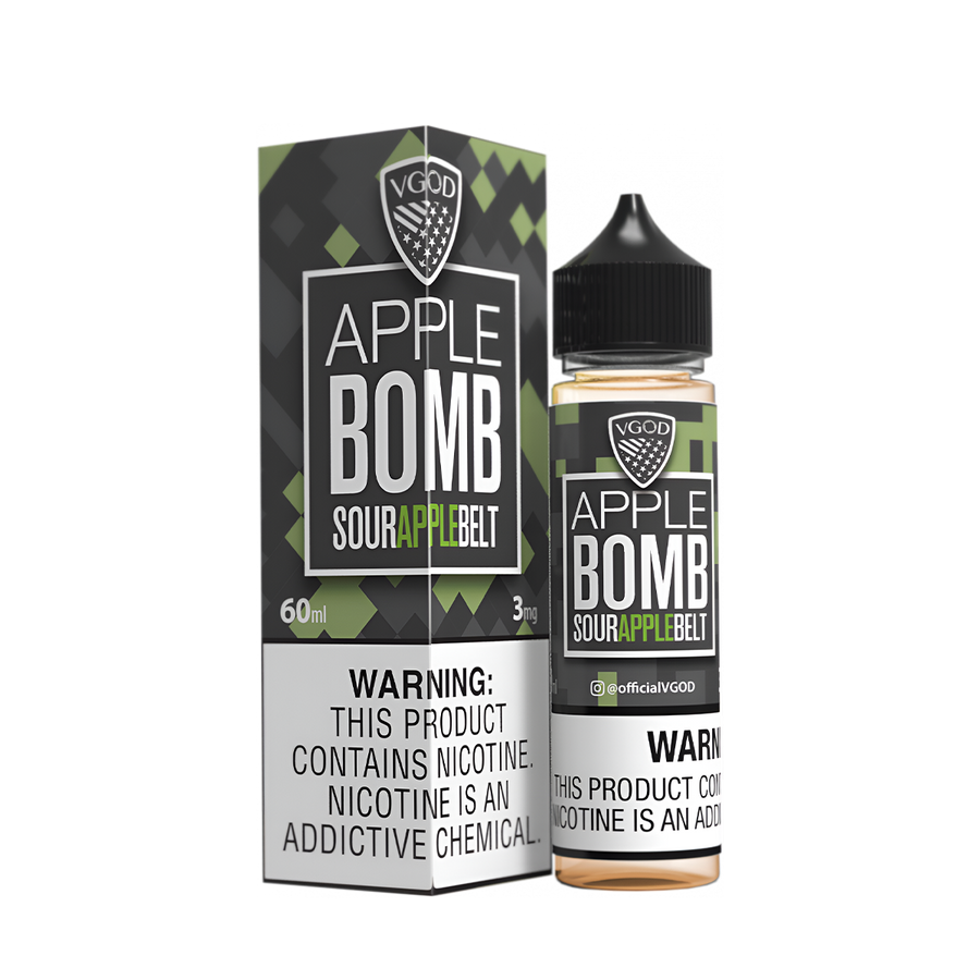 VGOD Bomb Line Freebase Vape Juice 0 Mg 60 Ml Apple Bomb (Sour Apple Belt)