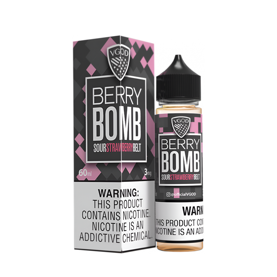 VGOD Bomb Line Freebase Vape Juice 0 Mg Berry Bomb (Sour Strawberry Belt) 