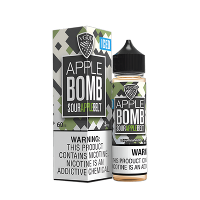 VGOD Iced Bomb Line Freebase Vape Juice 0 Mg Apple Bomb (Sour Apple Belt) Iced 