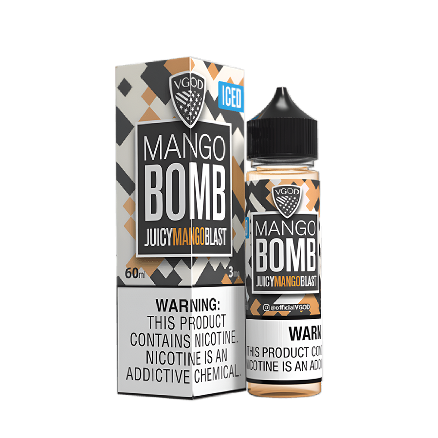 VGOD Iced Bomb Line Freebase Vape Juice 0 Mg Mango Bomb (Juicy Mango Blast) Iced 