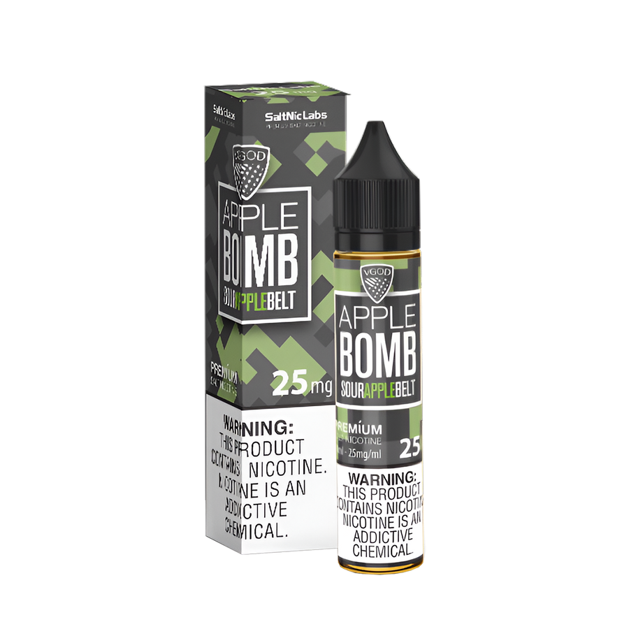 VGOD Bomb Line Salt Nicotine Vape Juice 25 Mg Apple Bomb (Sour Apple Belt) 