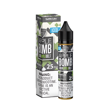 VGOD Iced Bomb Line Salt Nicotine Vape Juice 25 Mg 30 Ml Apple Bomb (Sour Apple Belt) Iced