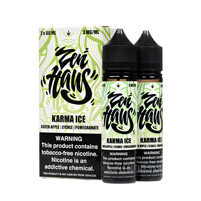 Zen Haus Freebase Vape Juice 0 Mg Karma Ice (Green Apple Lychee Pomegranate) 