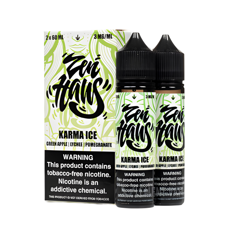 Zen Haus Freebase Vape Juice 0 Mg Karma Ice (Green Apple Lychee Pomegranate) 