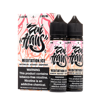 Zen Haus Freebase Vape Juice 0 Mg Meditation Ice (Grapefruit Watermelon Jackfruit) 