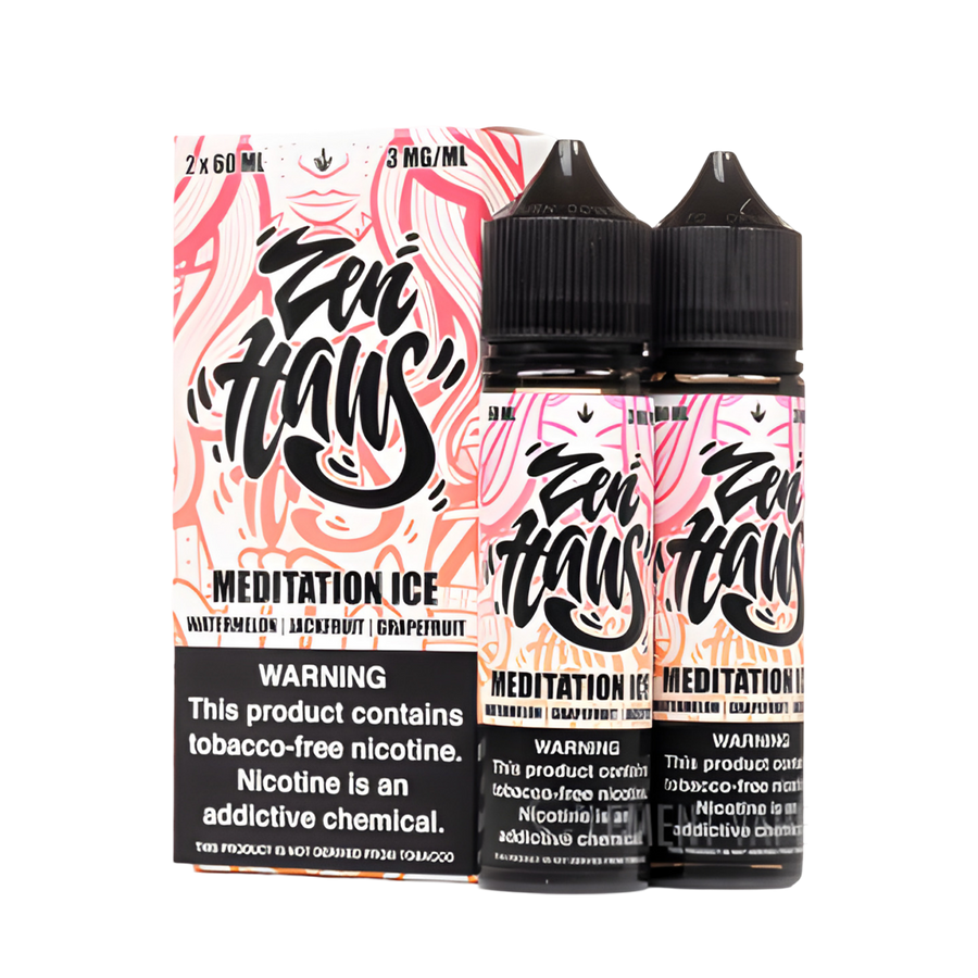 Zen Haus Freebase Vape Juice 0 Mg Meditation Ice (Grapefruit Watermelon Jackfruit) 