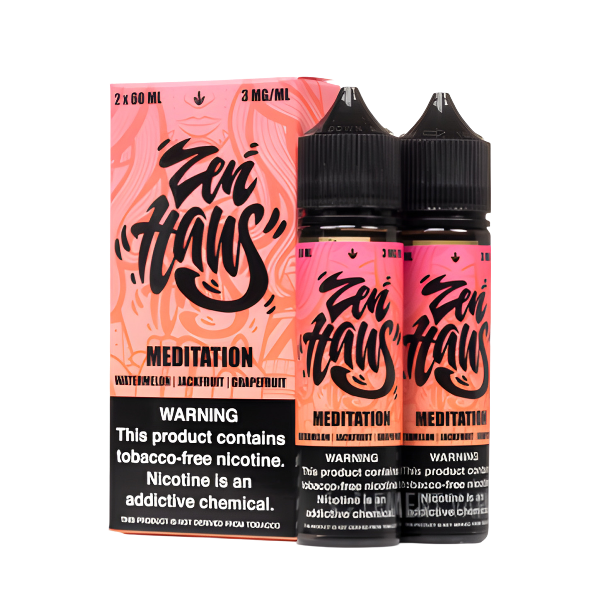 Zen Haus Freebase Vape Juice 0 Mg 2 x 60 Ml Meditation (Grapefruit Watermelon Jackfruit)