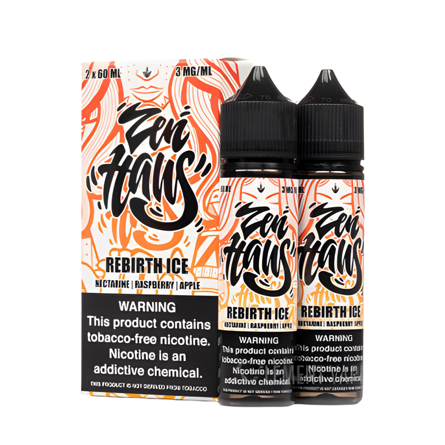 Zen Haus Freebase Vape Juice 0 Mg Rebirth Ice (Nectarine Raspberry Apple) 