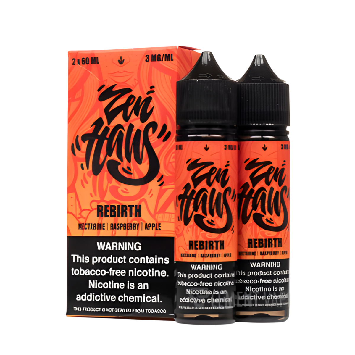 Zen Haus Freebase Vape Juice 0 Mg 2 x 60 Ml Rebirth (Nectarine Raspberry Apple)