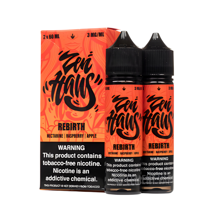 Zen Haus Freebase Vape Juice 0 Mg Rebirth (Nectarine Raspberry Apple) 