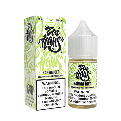 Zen Haus Salt Nicotine Vape Juice 30 Mg 30 Ml Karma Ice (Green Apple Lychee Pomegranate)