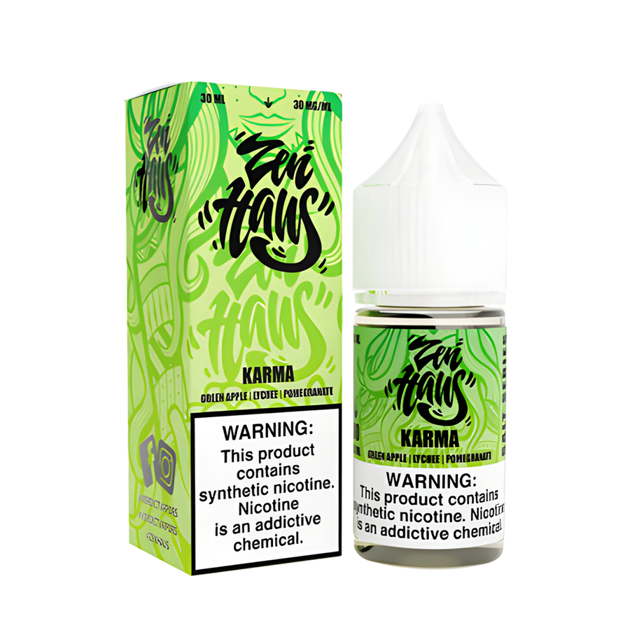 Zen Haus Salt Nicotine Vape Juice 30 Mg Karma (Green Apple Lychee Pomegranate) 