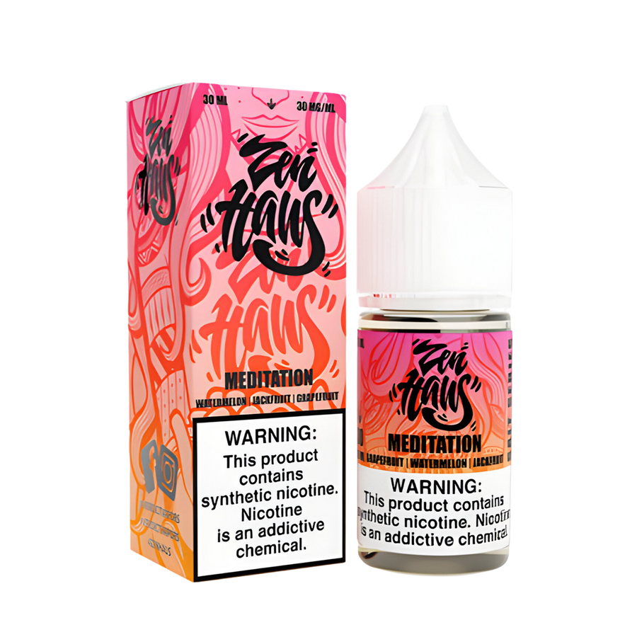 Zen Haus Salt Nicotine Vape Juice 30 Mg Meditation (Grapefruit Watermelon Jackfruit) 