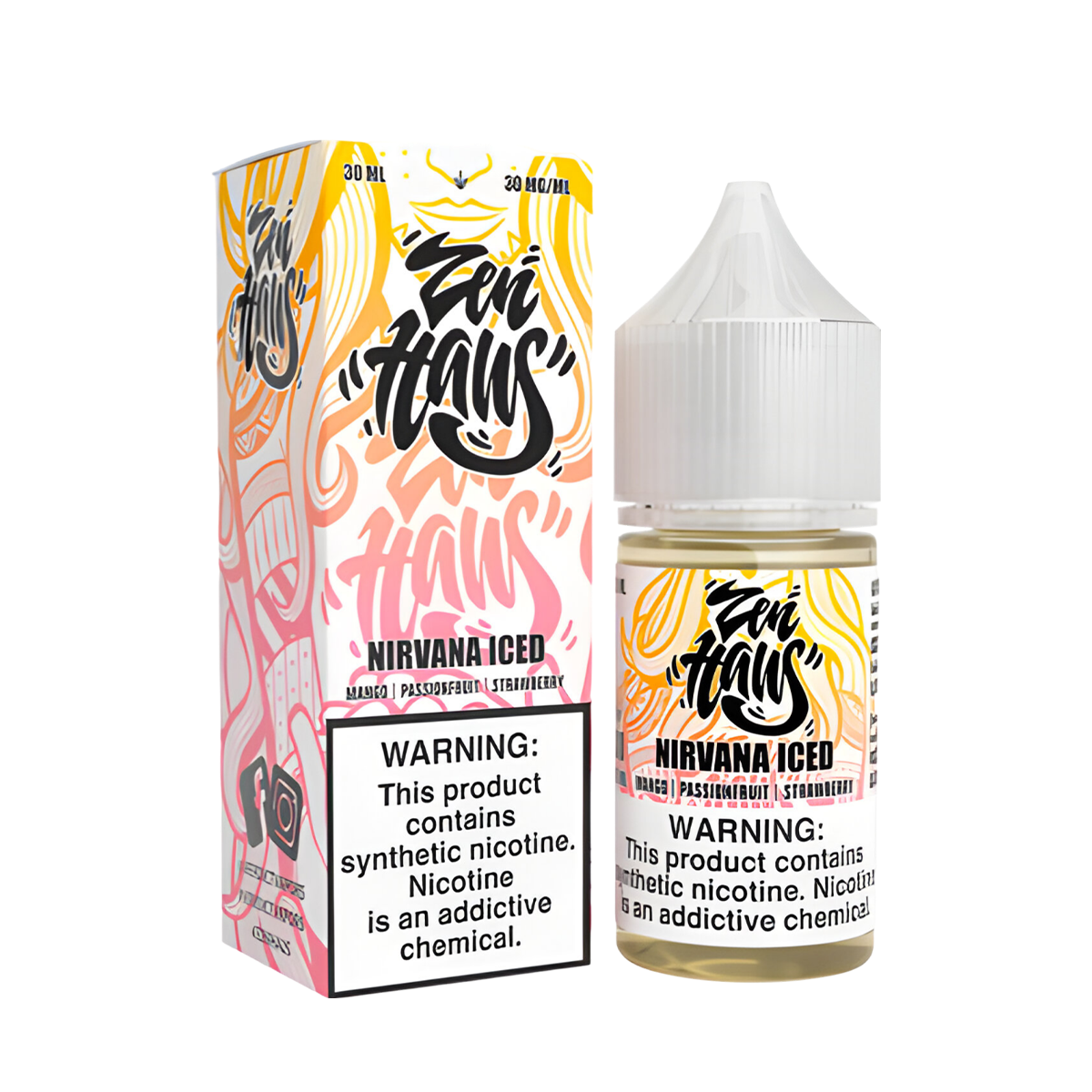 Zen Haus Salt Nicotine Vape Juice 30 Mg 30 Ml Nirvana Ice (Mango Passionfruit Strawberry)